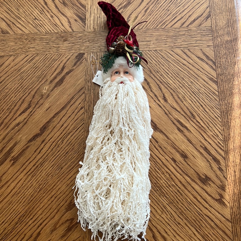 20" Red and cream Bearded Santa Bottle Cover new